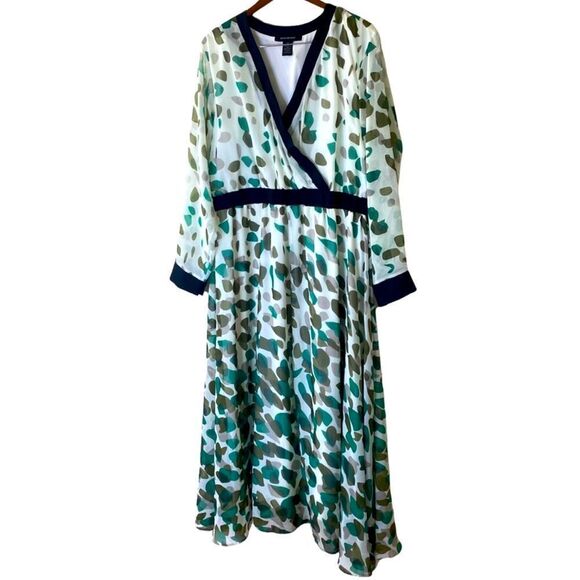 Ashley Stewart Faux Wrap Floral Print Dress Sz 22/24 - Picture 1 of 9